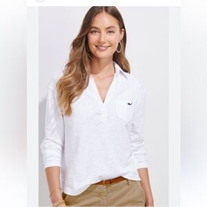 White Long Sleeve Shirt-vineyard vines